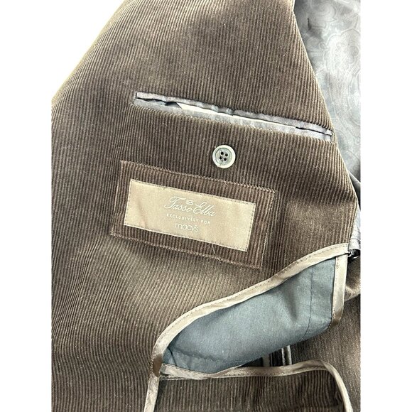 Tasso Elba Men’s Vtg Blazer Sports Coat Jacket M 39 -41 Brown Corduroy 3-Button - Picture 10 of 13